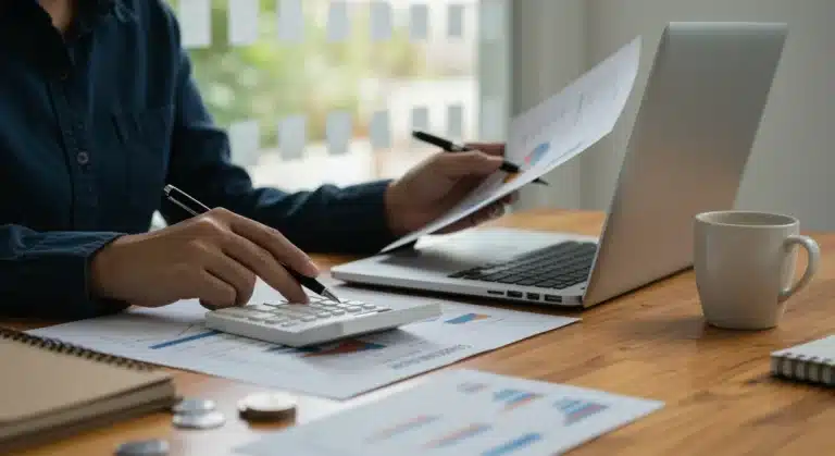 Person analyzing financial data for 401(k) planning 2026