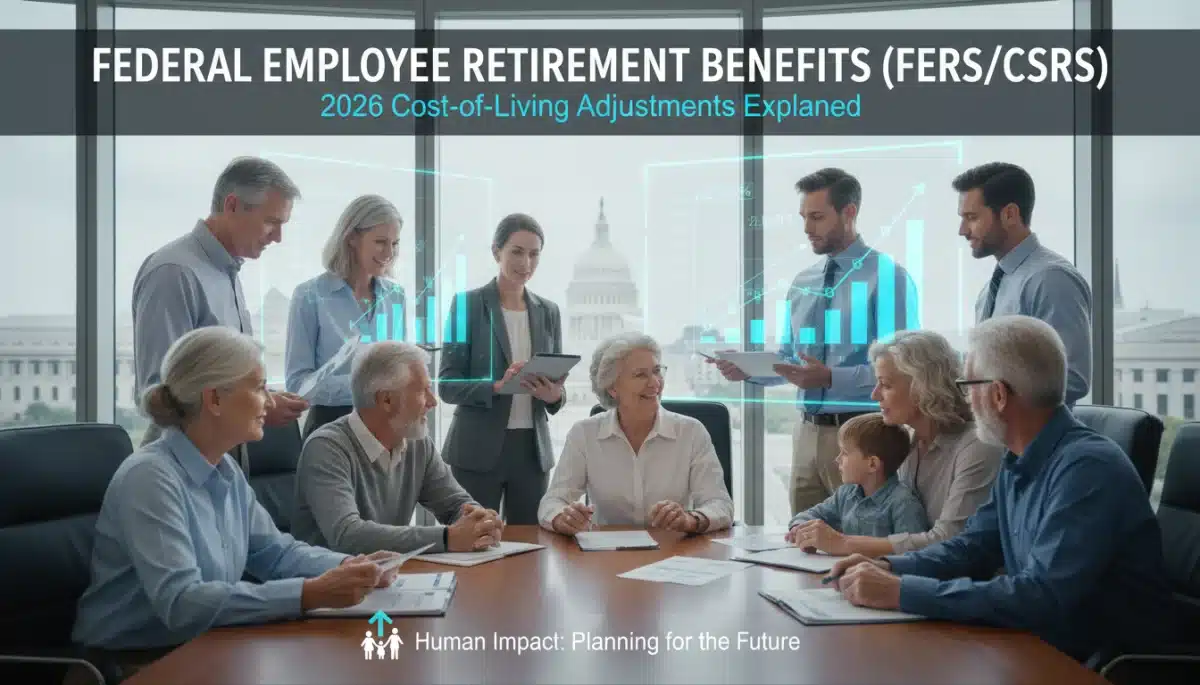 Federal retirees discussing 2026 FERS CSRS retirement benefits