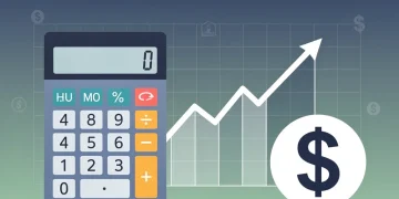 Financial calculator showing capital gains tax calculations for 2026
