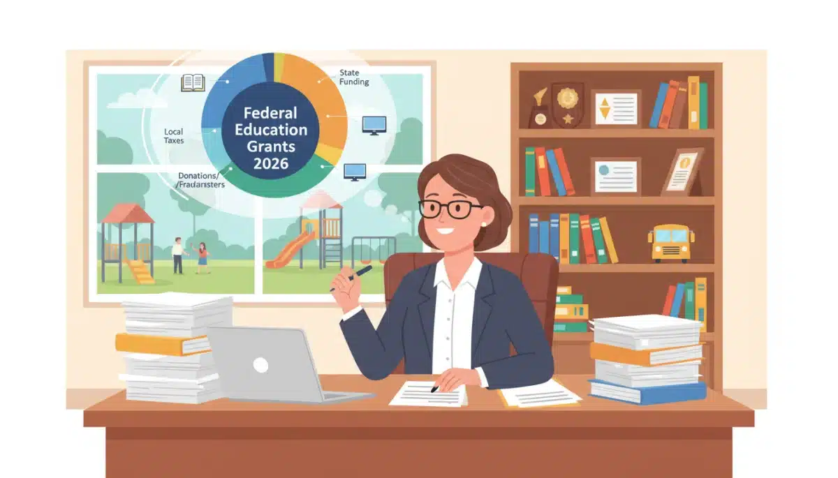 School administrator reviewing budget allocations for Federal Education Grants 2026