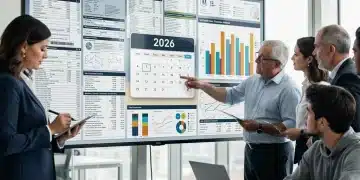 Professionals analyzing 2026 tax code revisions on digital screens