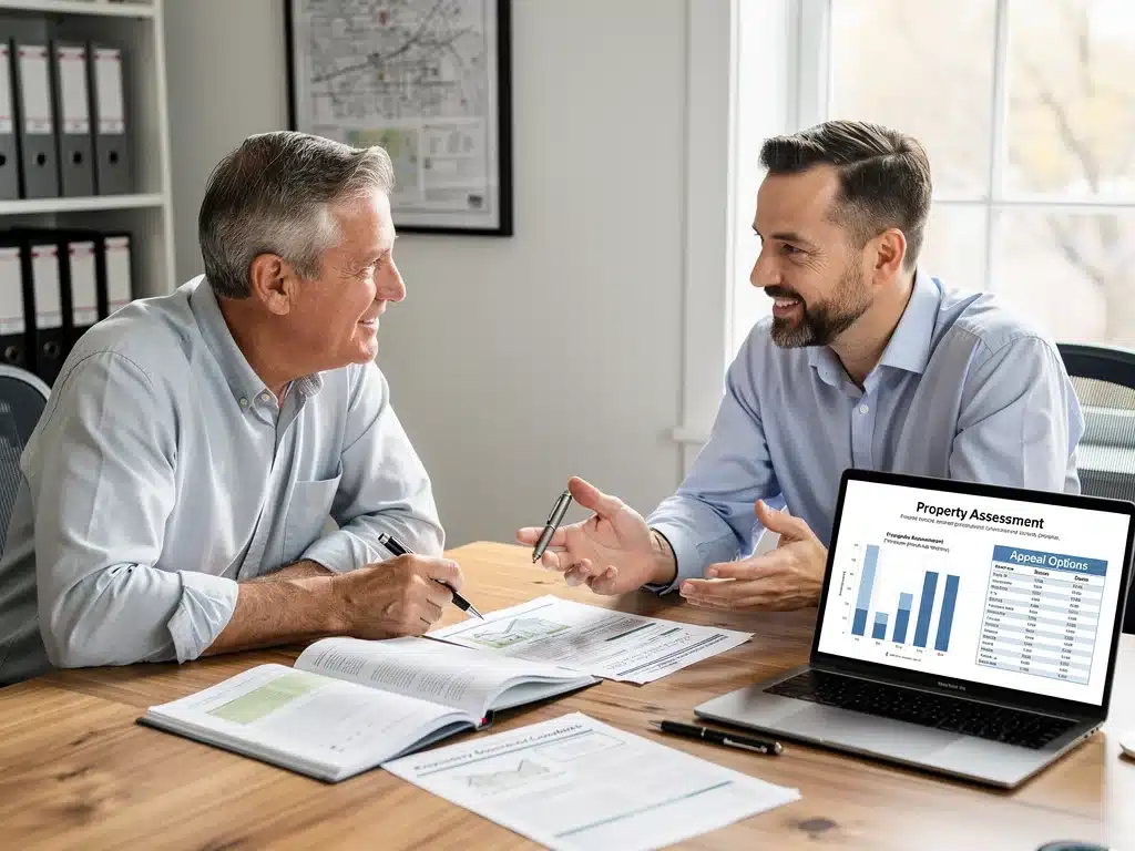 Homeowner consulting with a property tax expert