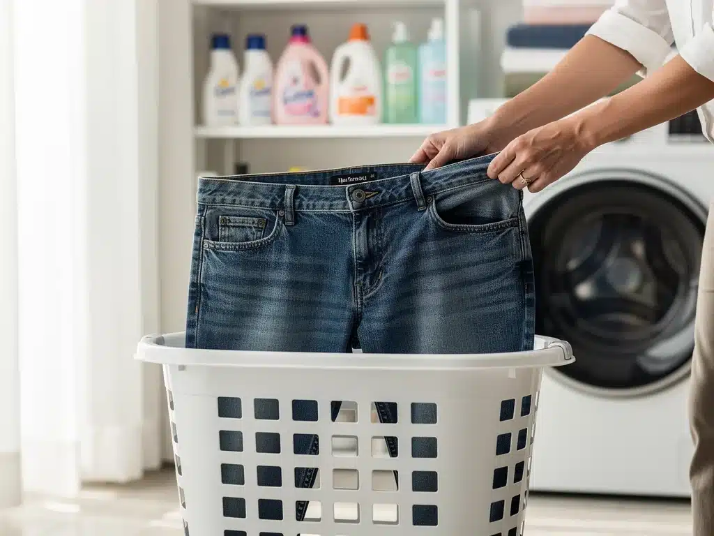 Turning denim inside out for cold wash protection