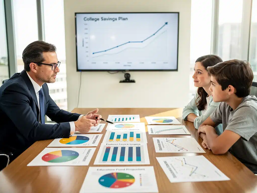 Financial advisor discussing 2026 college savings plan updates with clients