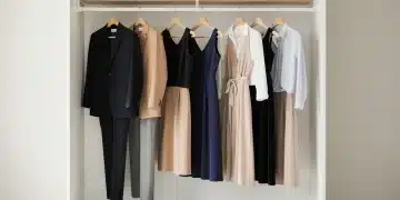 Organized 18-piece professional capsule wardrobe for versatile outfits