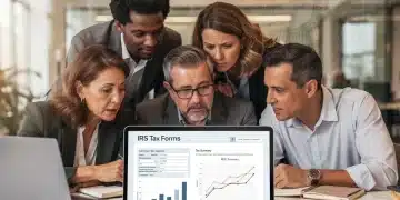 Small business owners reviewing 2026 IRS tax regulations on a tablet.