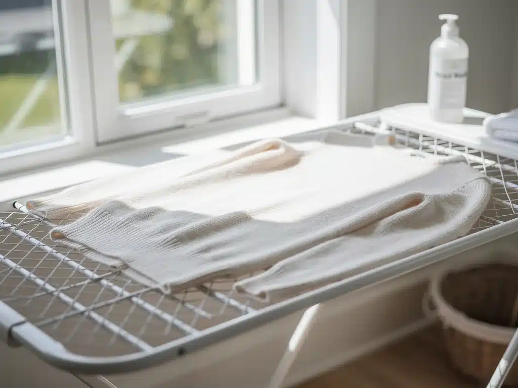 Air drying a wool sweater after a cold water wash