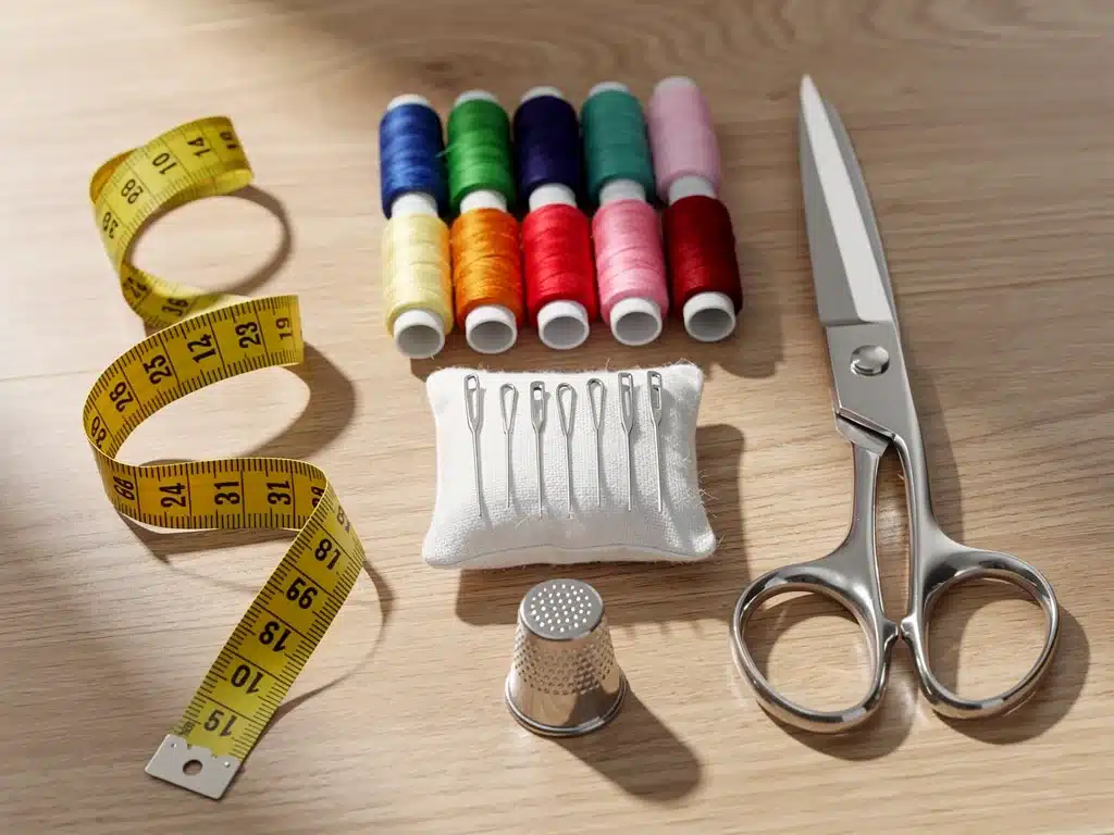 Essential sewing kit for home hemming projects.